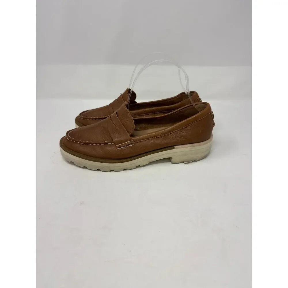 Sperry Size 7.5 Top Sider Penny Loafer Super Soft Leather Tan Brown Cushioned